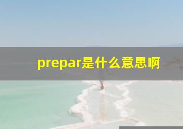 prepar是什么意思啊