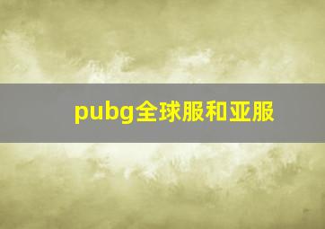 pubg全球服和亚服