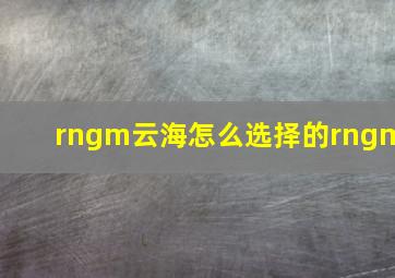 rngm云海怎么选择的rngm