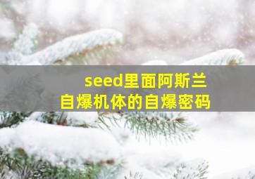 seed里面阿斯兰自爆机体的自爆密码