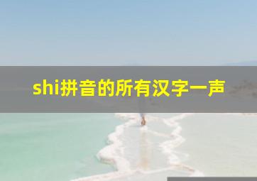 shi拼音的所有汉字一声