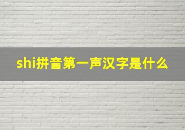 shi拼音第一声汉字是什么