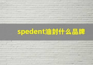 spedent油封什么品牌