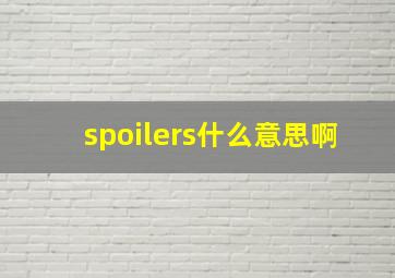 spoilers什么意思啊