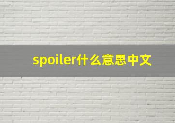 spoiler什么意思中文