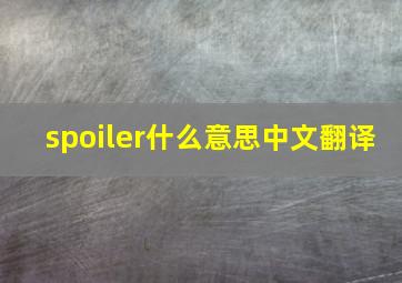 spoiler什么意思中文翻译