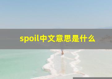 spoil中文意思是什么