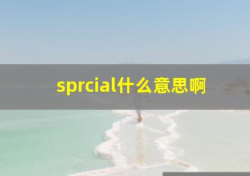 sprcial什么意思啊