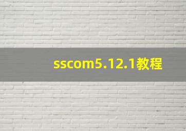 sscom5.12.1教程