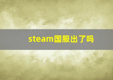 steam国服出了吗