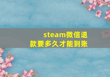 steam微信退款要多久才能到账