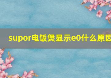 supor电饭煲显示e0什么原因