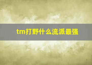 tm打野什么流派最强