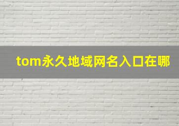 tom永久地域网名入口在哪