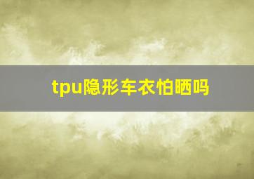 tpu隐形车衣怕晒吗