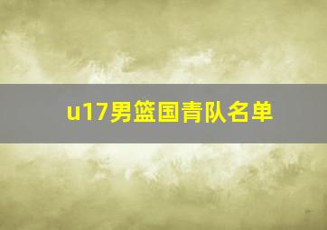 u17男篮国青队名单