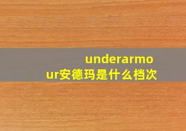 underarmour安德玛是什么档次