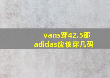 vans穿42.5那adidas应该穿几码