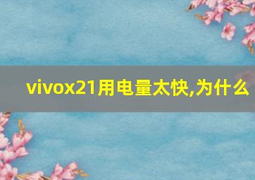 vivox21用电量太快,为什么