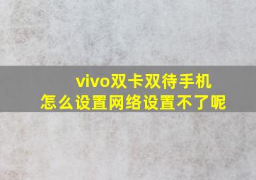 vivo双卡双待手机怎么设置网络设置不了呢