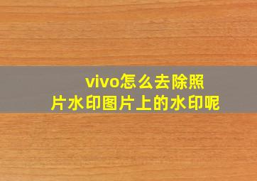 vivo怎么去除照片水印图片上的水印呢