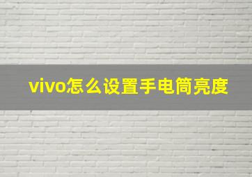 vivo怎么设置手电筒亮度