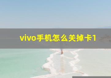 vivo手机怎么关掉卡1