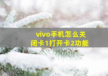 vivo手机怎么关闭卡1打开卡2功能