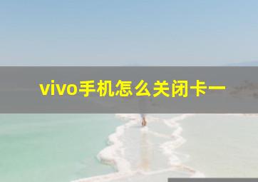 vivo手机怎么关闭卡一