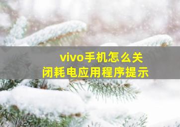 vivo手机怎么关闭耗电应用程序提示