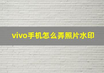 vivo手机怎么弄照片水印