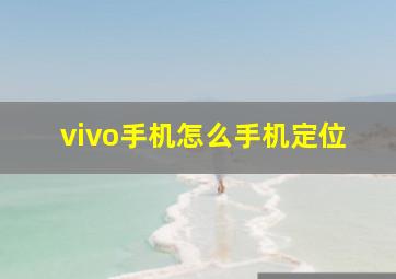 vivo手机怎么手机定位