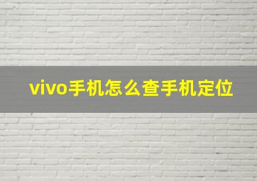 vivo手机怎么查手机定位