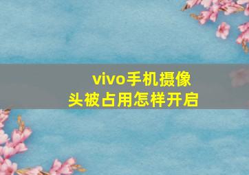 vivo手机摄像头被占用怎样开启