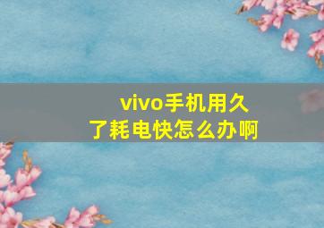 vivo手机用久了耗电快怎么办啊