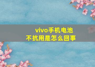 vivo手机电池不抗用是怎么回事