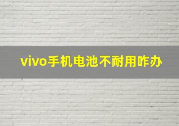 vivo手机电池不耐用咋办