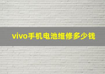 vivo手机电池维修多少钱