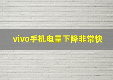 vivo手机电量下降非常快