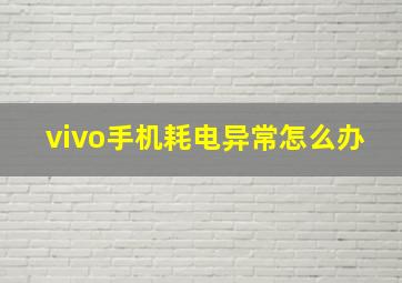 vivo手机耗电异常怎么办