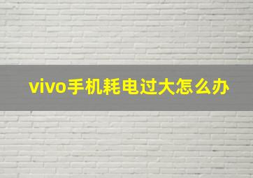 vivo手机耗电过大怎么办