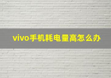 vivo手机耗电量高怎么办