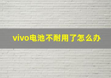 vivo电池不耐用了怎么办