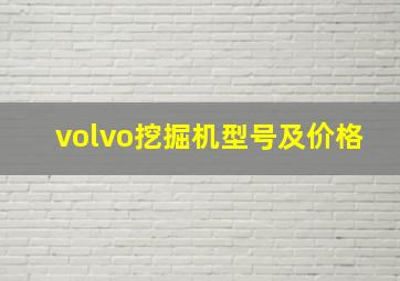 volvo挖掘机型号及价格