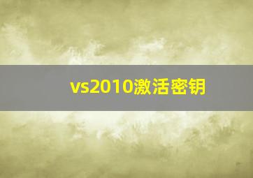 vs2010激活密钥