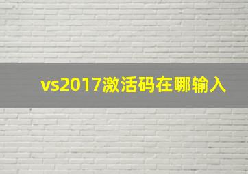 vs2017激活码在哪输入