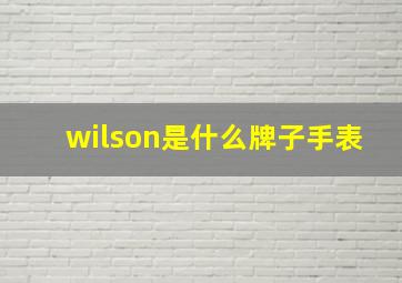 wilson是什么牌子手表