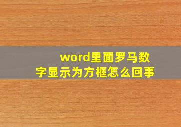 word里面罗马数字显示为方框怎么回事