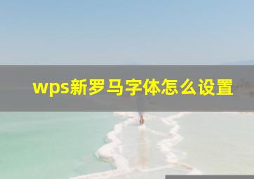 wps新罗马字体怎么设置