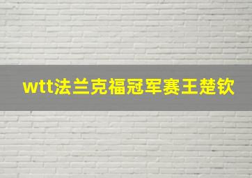 wtt法兰克福冠军赛王楚钦